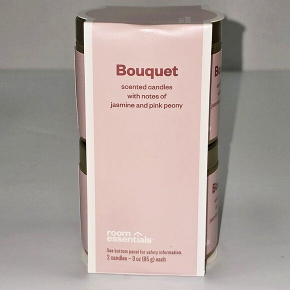 Room Essentials Bouquet Jasmine and Pink Peony 2 Pack Scented Candles with lid - Picture 6 of 8